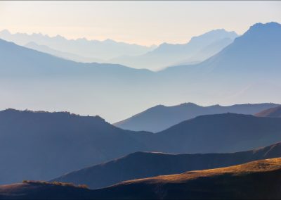 Landscape view of Causasus mountains, Ingushetia, Caucasus, Russ